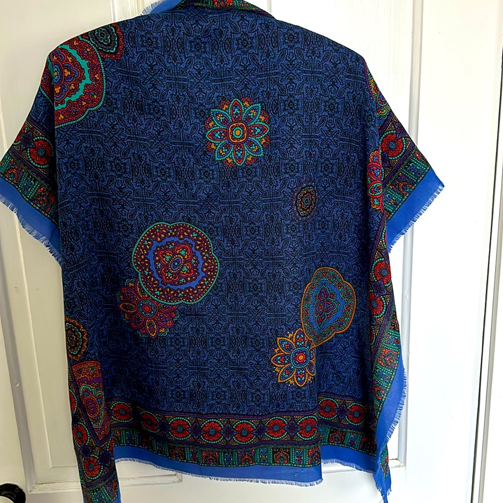Vintage square cotton scarf